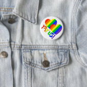 JA! Gay Couples Pride Rainbow Favor Buttonnen Ronde Button 5,7 Cm (In situ)