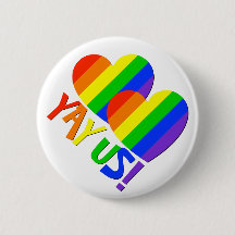 JA! Gay Couples Pride Rainbow Favor Buttonnen
