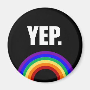 "Ja" Gay Pride Rainbow Magnet
