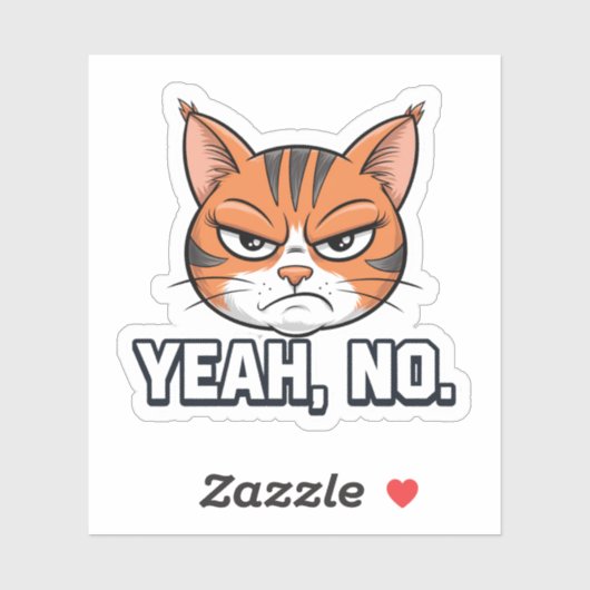 Ja Geen kat met Vinyl Houding Sticker (Vel)