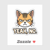 Ja, geen Sassy Cat Vinyl Sticker (Vel)