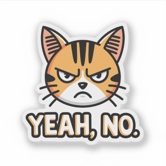 Ja, geen Sassy Cat Vinyl Sticker (Voorkant)