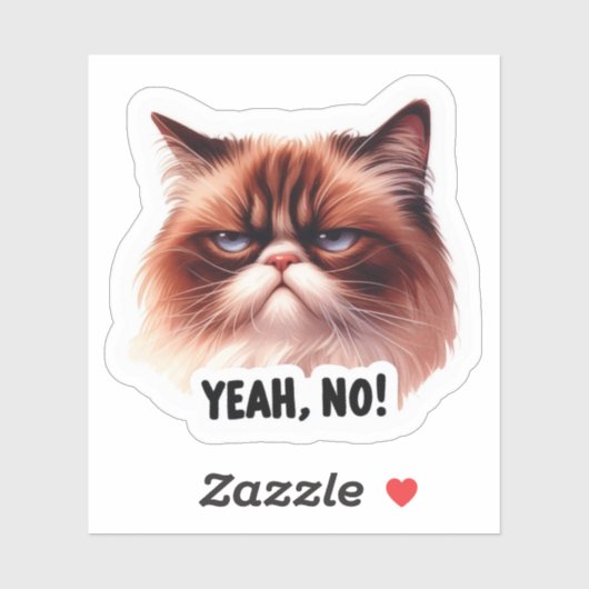 Ja, geen sassy Grumpy Cat Vinyl Sticker (Vel)