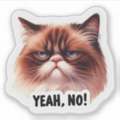 Ja, geen sassy Grumpy Cat Vinyl Sticker (Voorkant)