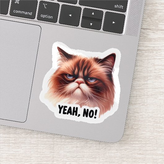 Ja, geen sassy Grumpy Cat Vinyl Sticker (Detail)