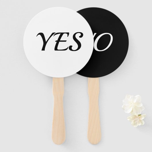 Ja Geen zwart-wit minimalistisch Handwaaier (Voorkant en achterkant)