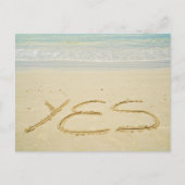 Ja, geschreven in het zand, briefkaart (Voorkant)