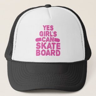 Ja Girl's can SkateBoard Funny Schaats Girl Lover Trucker Pet