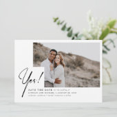 Ja - Grappig en modern Bewaar de datumfoto Save The Date (Staand voorkant)