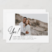 Ja - Grappig en modern Bewaar de datumfoto Save The Date (Voorkant / Achterkant)