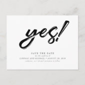 Ja! Grappig en modern Save the Date Briefkaart (Voorkant)