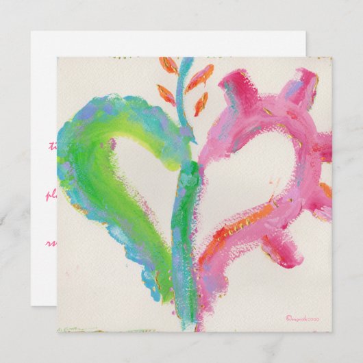 Ja! harteparty uitnodiging (Voorkant / Achterkant)