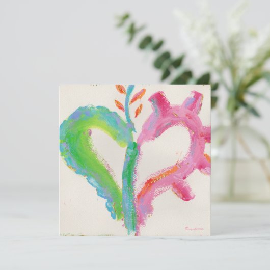 Ja! harteparty uitnodiging (Staand voorkant)