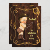 Ja-Haw! Blonde Cowboy Rustiek Baby shower Kaart (Voorkant / Achterkant)