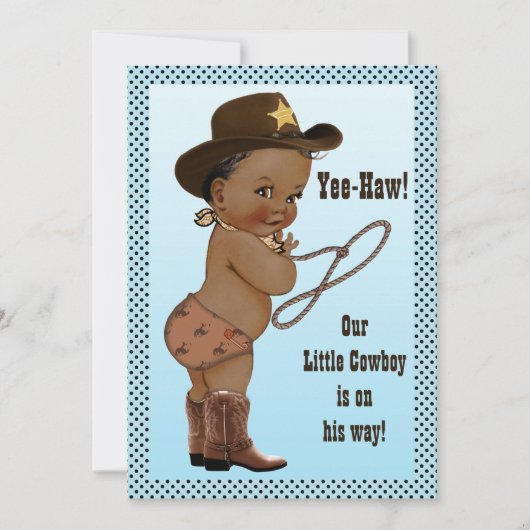 Ja-Haw! Etnisch klein cowboy Baby shower Kaart (Voorkant)