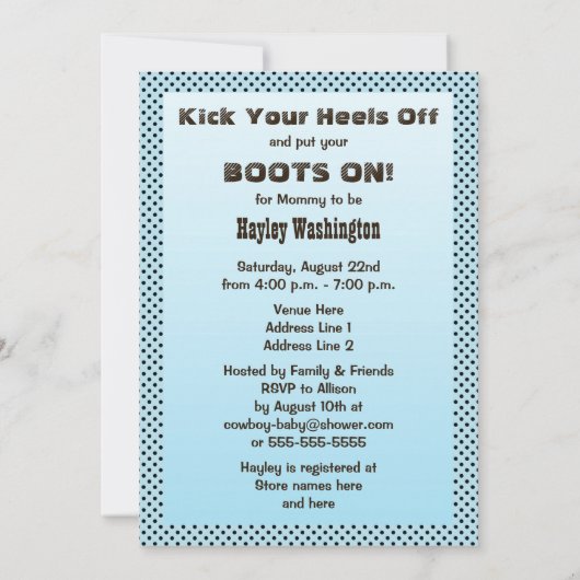 Ja-Haw! Etnisch klein cowboy Baby shower Kaart (Achterkant)