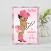 Ja-Haw! Etnisch klein cowgirl Baby shower Kaart (Staand voorkant)