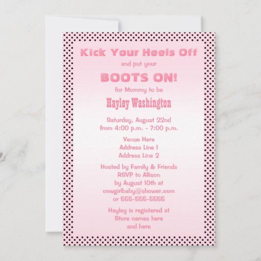 Ja-Haw! Etnisch klein cowgirl Baby shower Kaart (Achterkant)