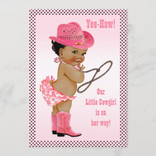 Ja-Haw! Etnisch klein cowgirl Baby shower Kaart