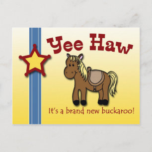 Ja, Haw! uitnodiging voor een western baby shower Briefkaart