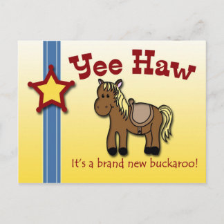 Ja, Haw! uitnodiging voor een western baby shower Briefkaart