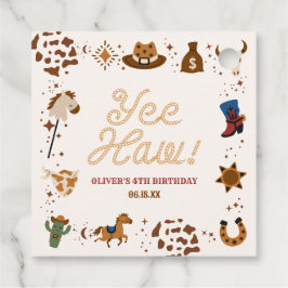 Ja, Haw! Westerne Cowboy Rodeo verjaardagsfeestje Bedankjes Labels