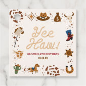 Ja, Haw! Westerne Cowboy Rodeo verjaardagsfeestje Bedankjes Labels (Voorkant)