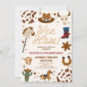 Ja, Haw! Westerne Cowboy Rodeo verjaardagsfeestje Kaart (Voorkant)