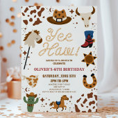 Ja, Haw! Westerne Cowboy Rodeo verjaardagsfeestje Kaart