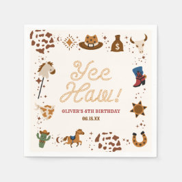 Ja, Haw! Westerne Cowboy Rodeo verjaardagsfeestje Servet
