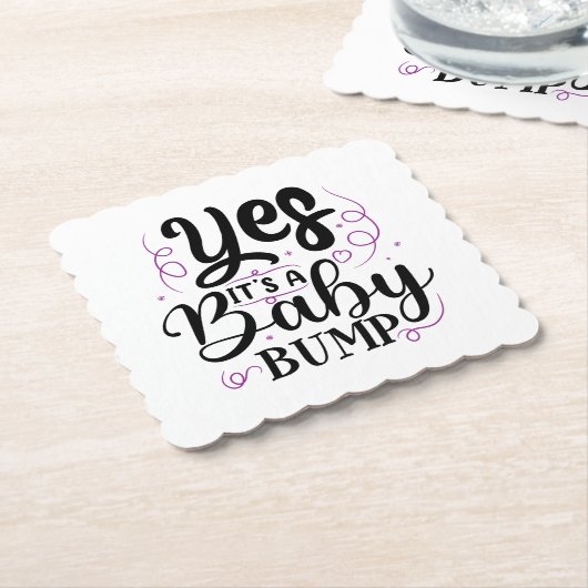 Ja, het is een Baby bom - Zwangerschap Aankondigin Kartonnen Onderzetters (Gebogen)