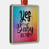 Ja, het is een Baby bom - Zwangerschap Aankondigin Metalen Ornament (Rechts)