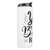 Ja, het is een Baby bom - Zwangerschap Aankondigin Thermosbeker (Gedraaid links)