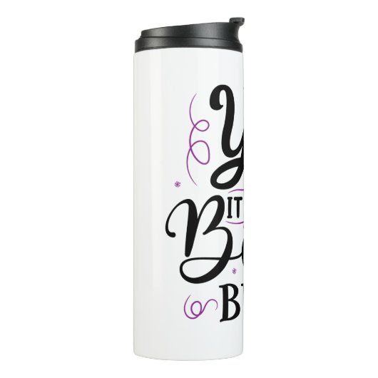 Ja, het is een Baby bom - Zwangerschap Aankondigin Thermosbeker (Gedraaid links)