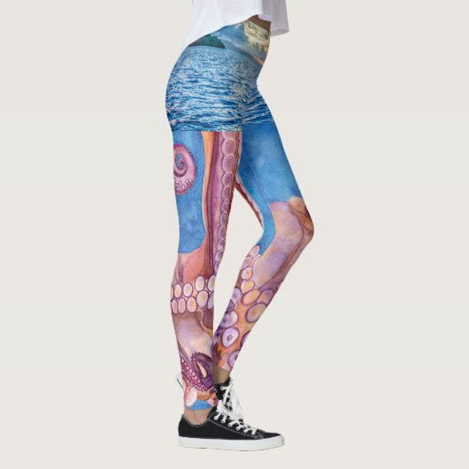 Ja, het is een octopus vrouwen Leggings strand (Rechts)