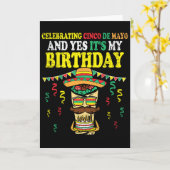 Ja, het is mijn verjaardag Cinco De Mayo verjaarda Kaart (Gele Bloem)