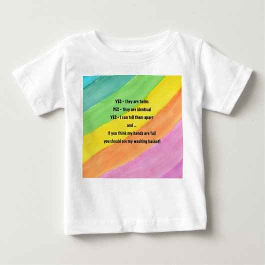 "Ja, het zijn tweelingen" Rainbow Baby T-shirt (Voorkant)