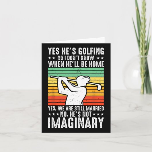 Ja, hij golft golf liefhebber echtgenoot grappige kaart (Voorkant)