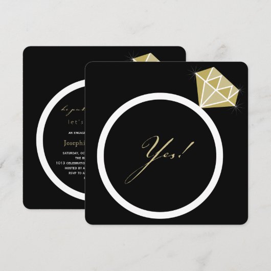 Ja! Hij zette een diamantring op het Bergingsfeest Kaart (Voorkant / Achterkant)