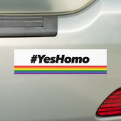 Ja homo. Bumpersticker. Bumpersticker (Op auto)