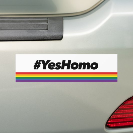 Ja homo. Bumpersticker. Bumpersticker (Op auto)
