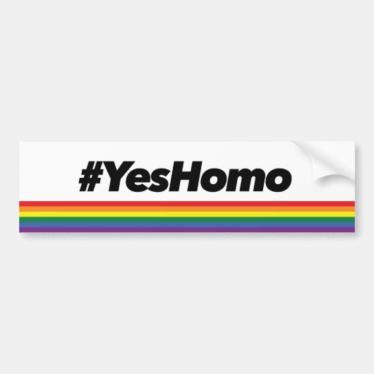 Ja homo. Bumpersticker. Bumpersticker (Voorkant)