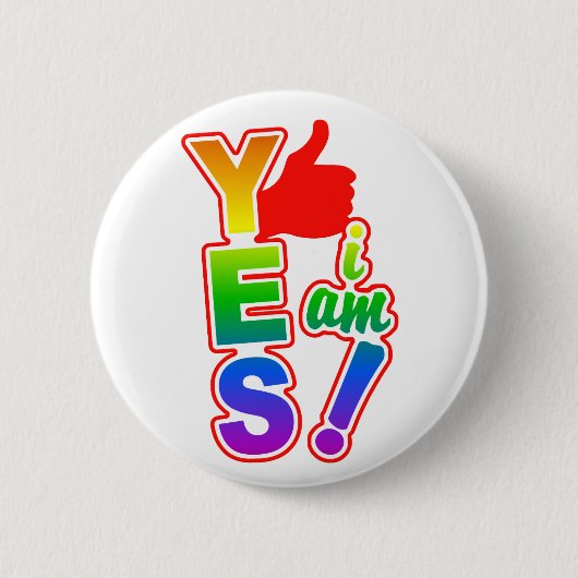 JA I AM-toets Ronde Button 5,7 Cm (Voorkant)