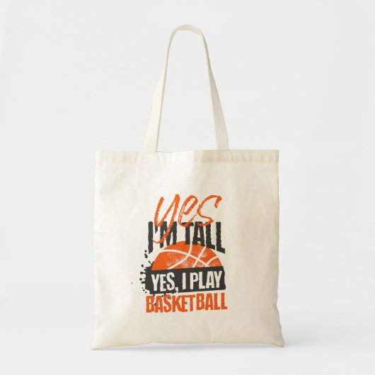 Ja Ik Basketbal Typografie Tote Bag (Voorkant)