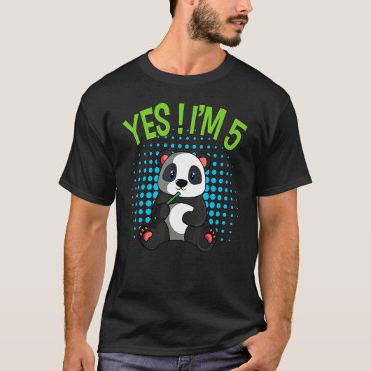 Ja, ik ben 5-jarige panda-thema feestdag t-shirt (Voorkant)