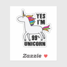 Ja, ik ben 99% Unicorn Sticker