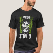 Ja ik ben 9 panda thema bday py viering t-shirt (Voorkant)