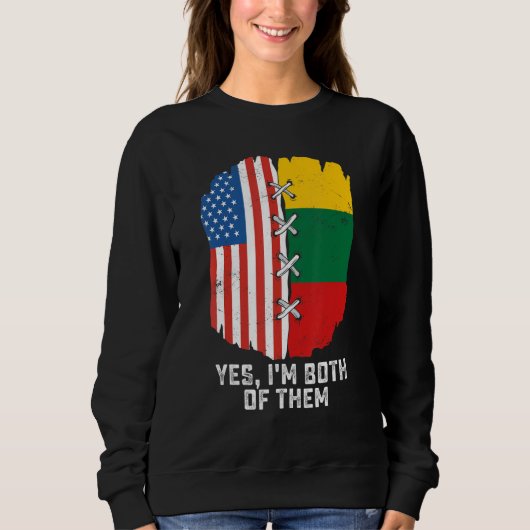 Ja, ik ben allebei half Amerikaans, half Litouws Trui (Voorkant)
