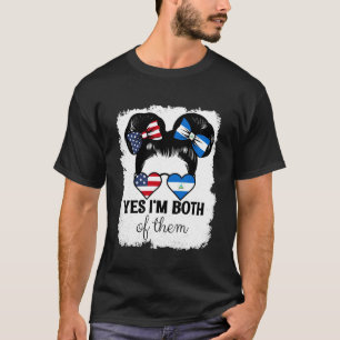 Ja, ik ben allebei USA en Nicaragua Mix Meisje Haa T-shirt
