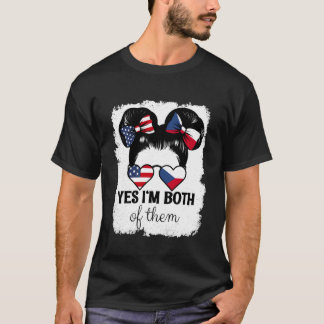 Ja, ik ben allebei USA en Tsjechië Mix Meisje T-shirt